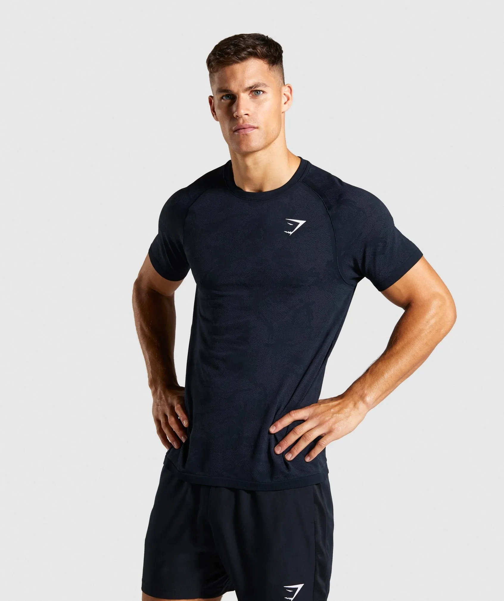 Gymshark Geo Lightweight Seamless T-Shirt - Black