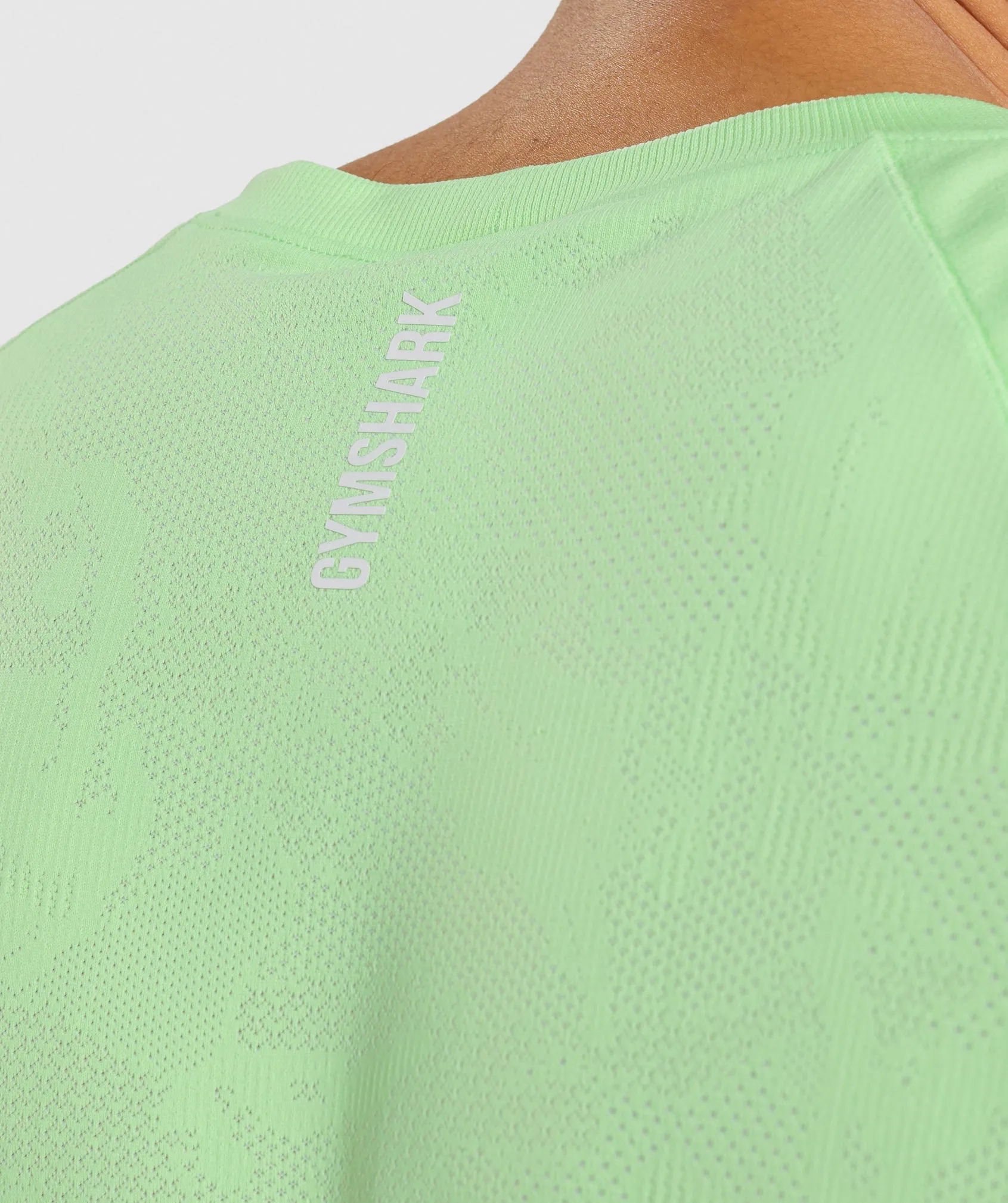 Gymshark Geo Seamless T-Shirt - Bali Green/White