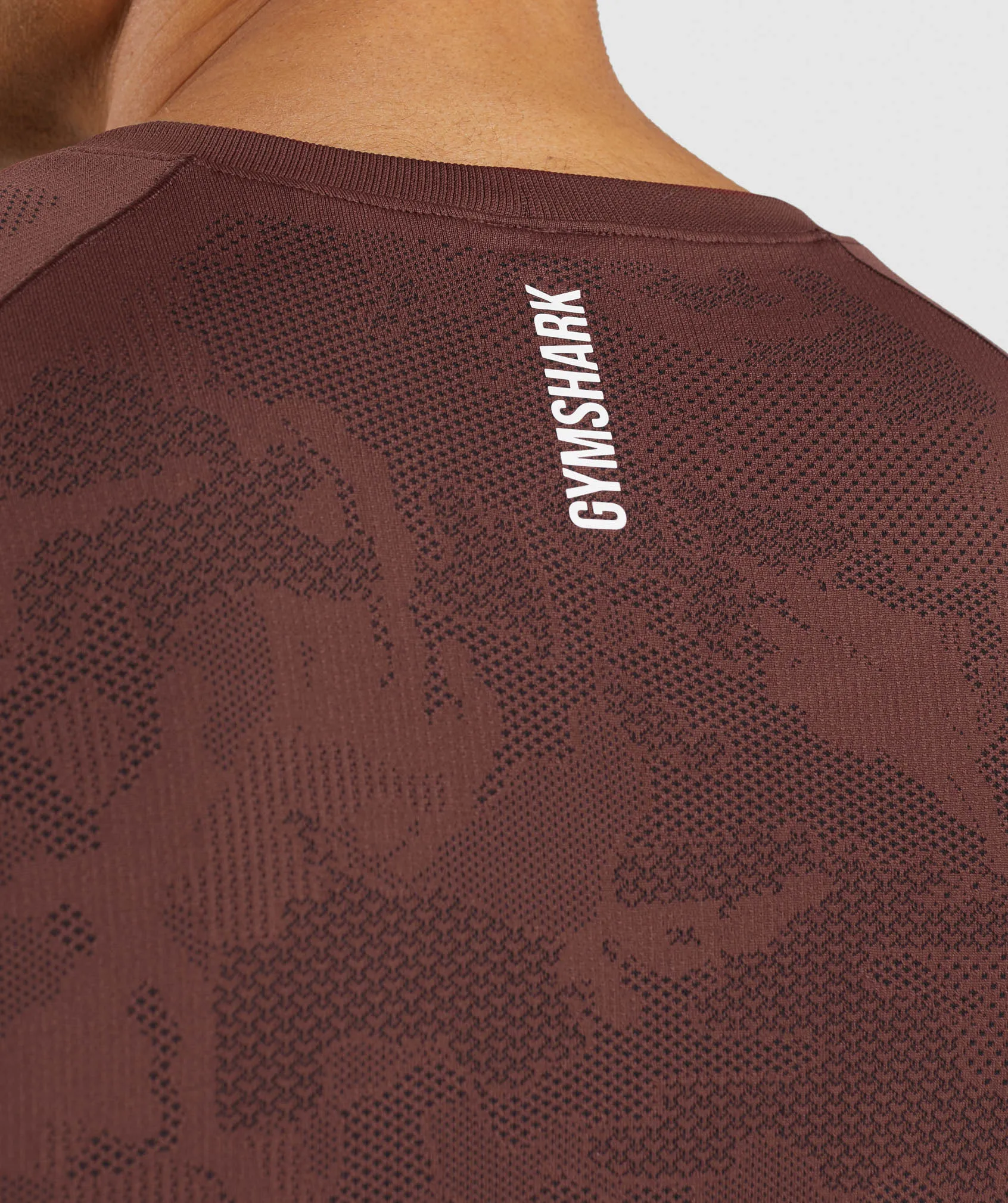 Gymshark Geo Seamless T-Shirt - Cherry Brown/Black