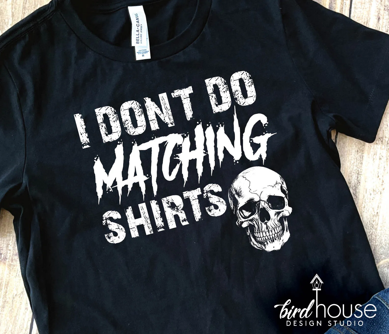 I Don't Do Matching Shirts Skull, Horror Graphic Tee