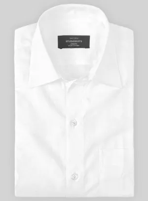 Italian Lombardo Herringbone White Shirt