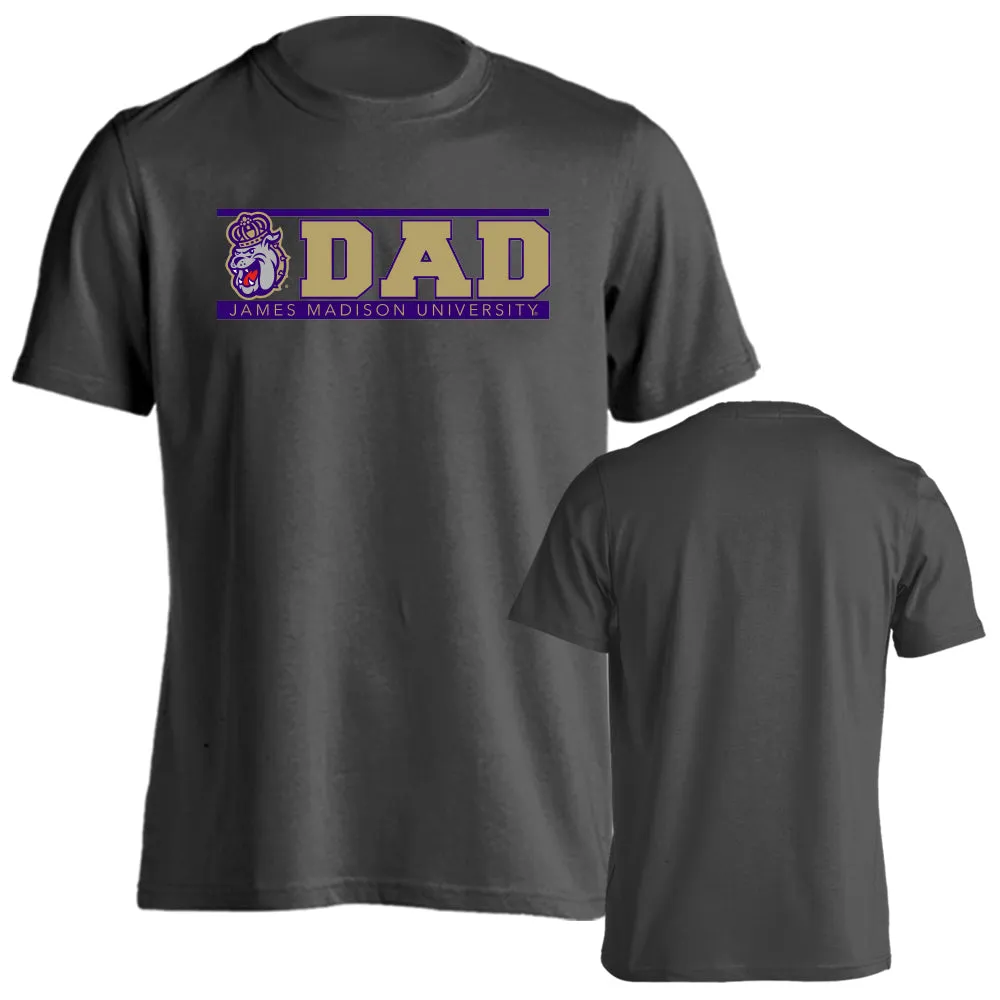 James Madison Dukes JMU Dad Father Parent Logo Short Sleeve T-shirt Tee