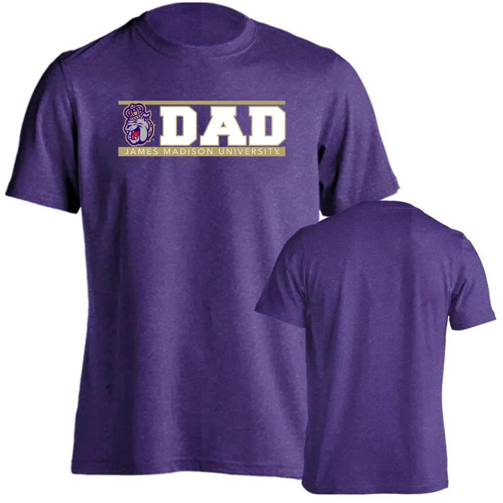 James Madison Dukes JMU Dad Father Parent Logo Short Sleeve T-shirt Tee