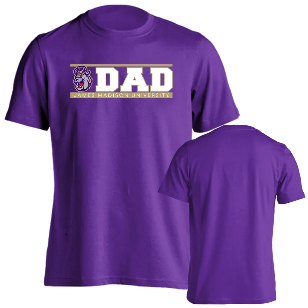 James Madison Dukes JMU Dad Father Parent Logo Short Sleeve T-shirt Tee