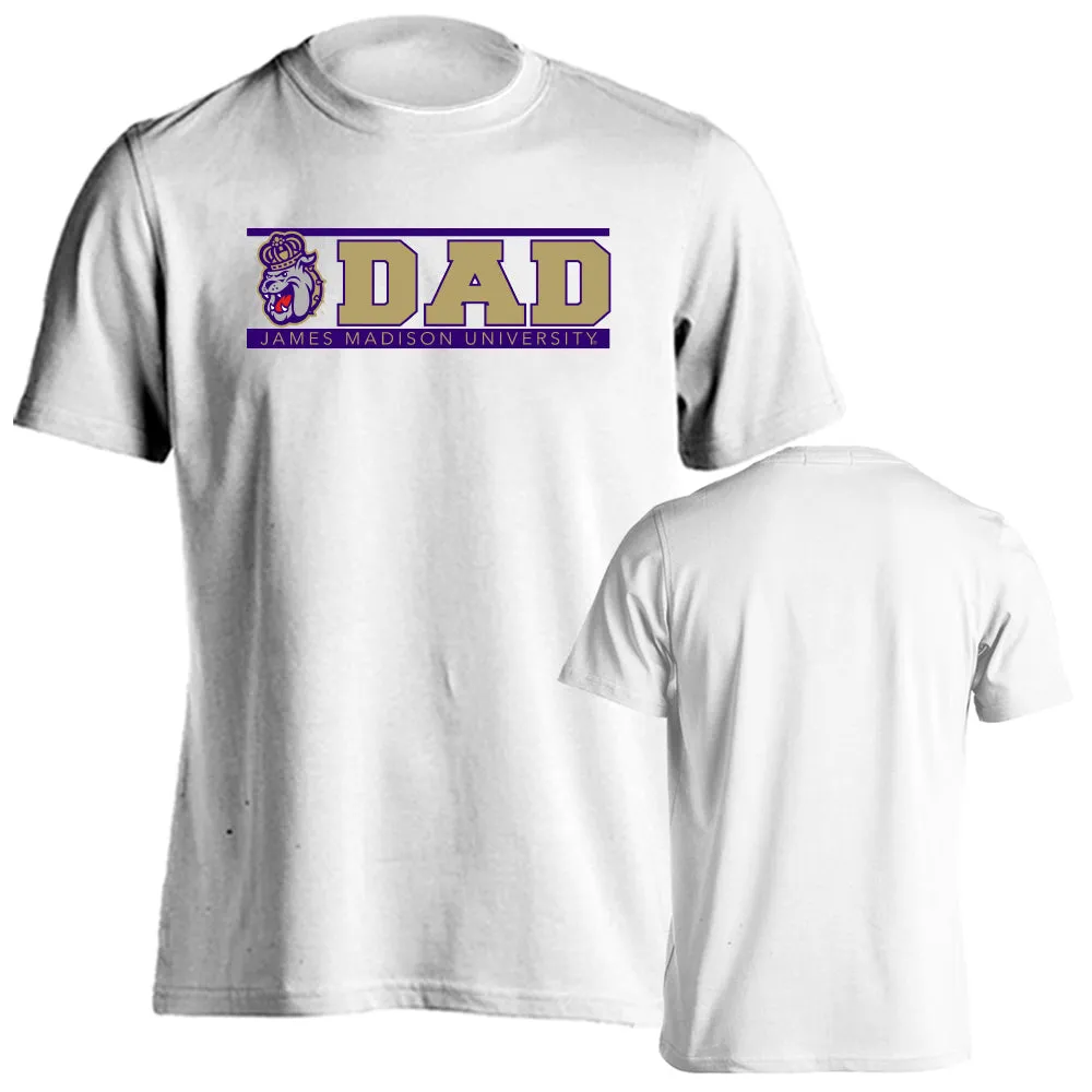 James Madison Dukes JMU Dad Father Parent Logo Short Sleeve T-shirt Tee