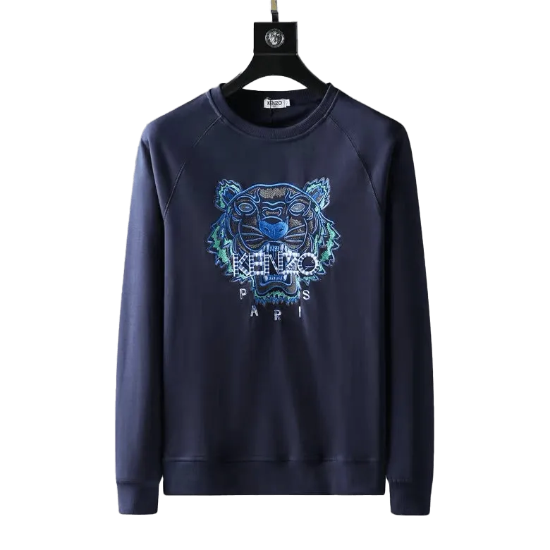 Kenz Full Embroidery Tiger Logo Sweatshirt - Navy Blue