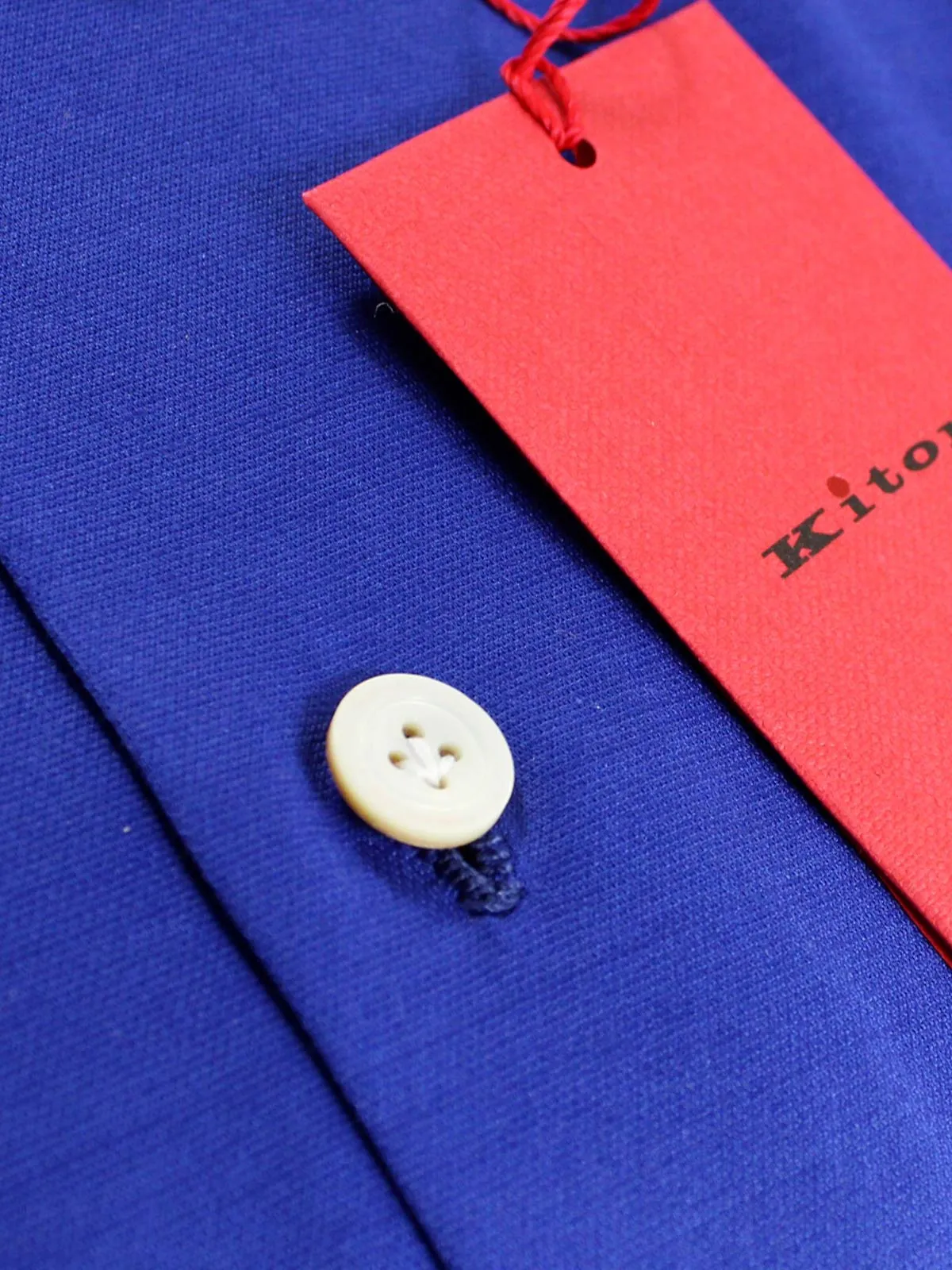 Kiton Shirt Royal Blue - Button Down Collar Shirt 39 - 15 1/2 SALE