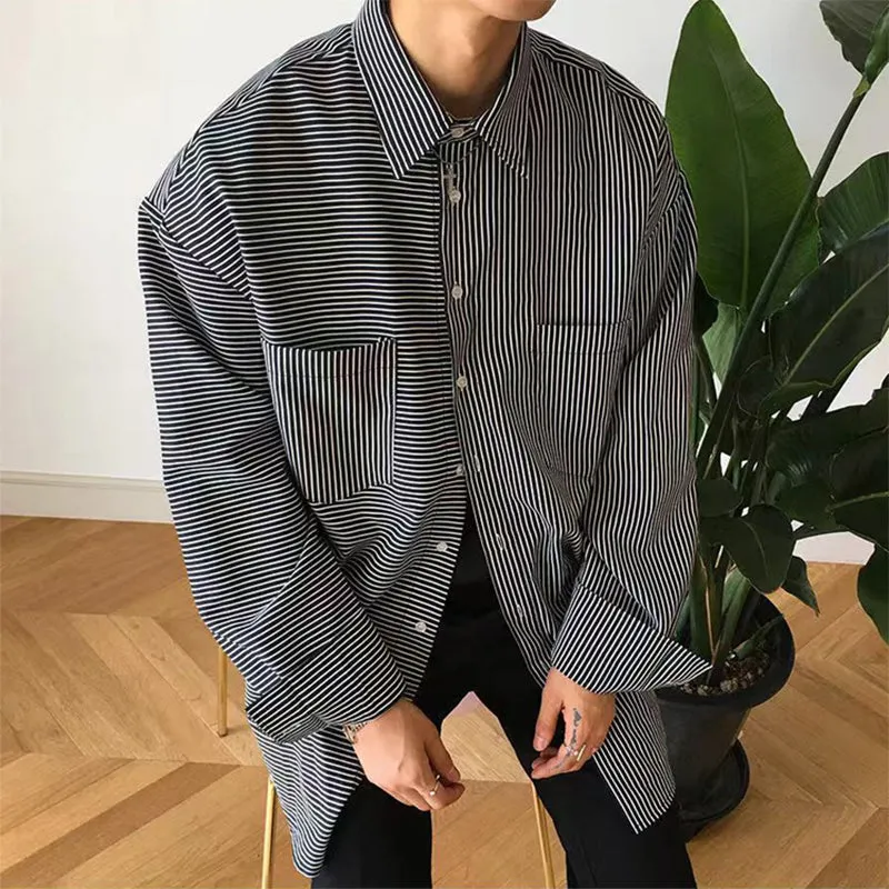 [Korean Style] 3 Colors Striped Long Sleeve Shirts