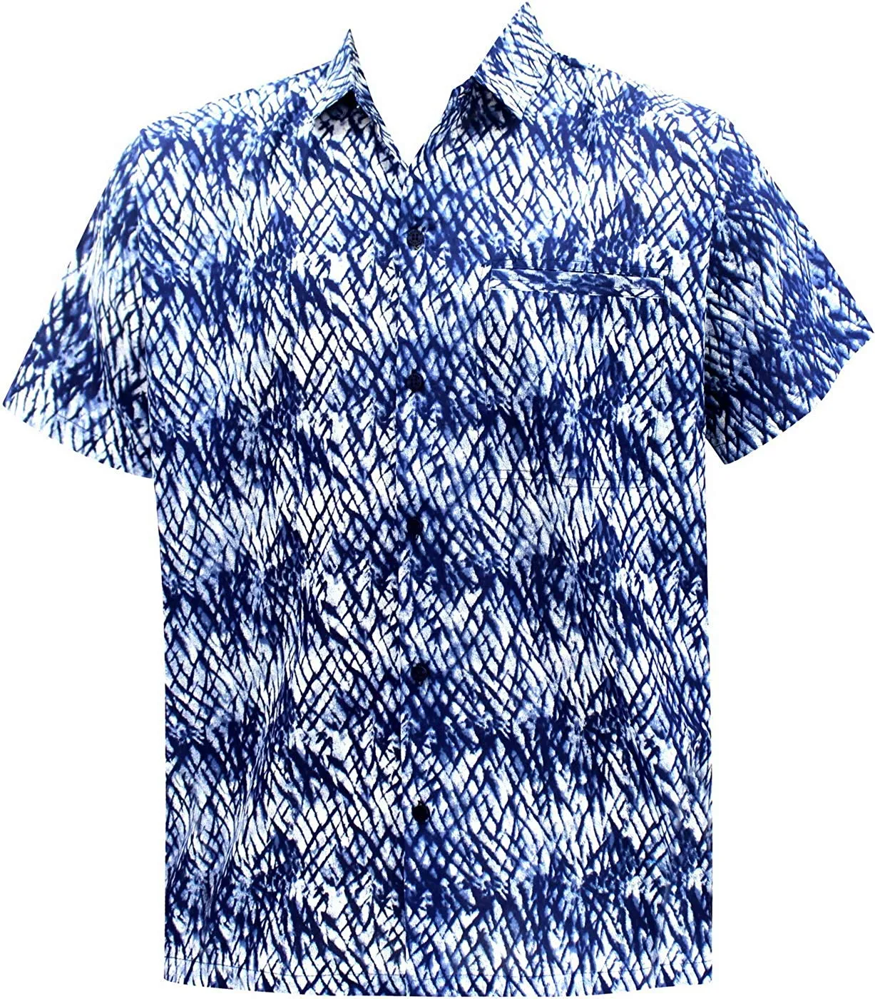 LA LEELA Shirt Casual Button Down Short Sleeve Beach Shirt Men Aloha Pocket 14