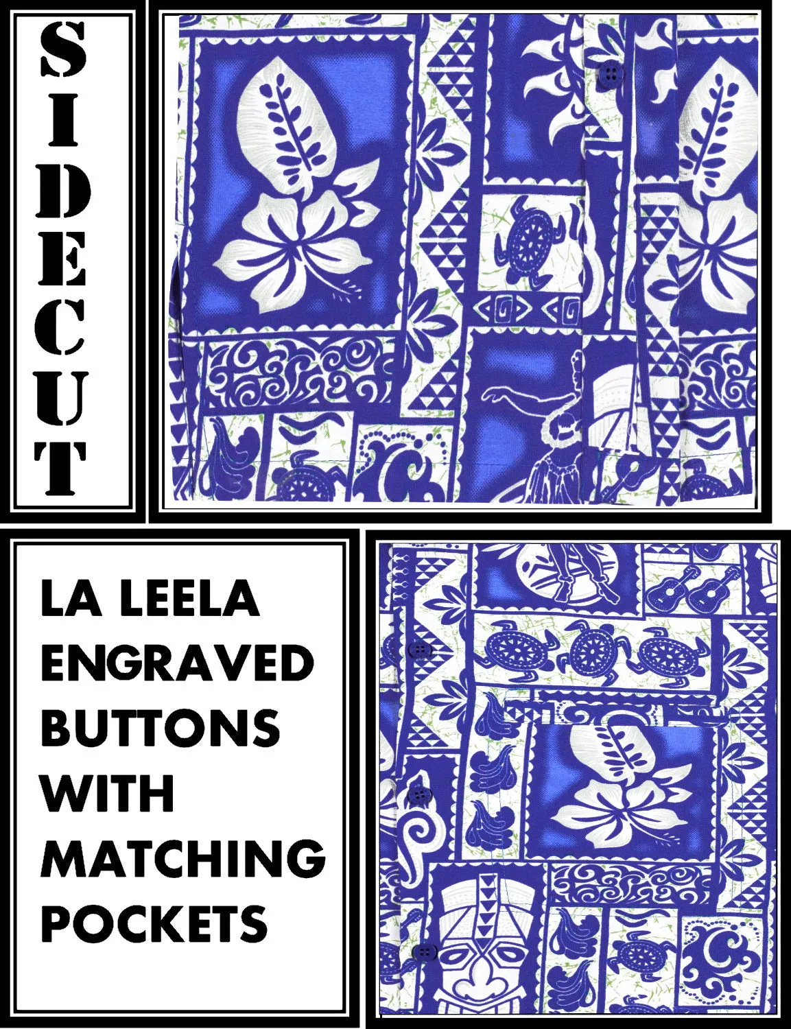 LA LEELA Shirt Casual Button Down Short Sleeve Beach Shirt Men Aloha Pocket shirt Blue_W325