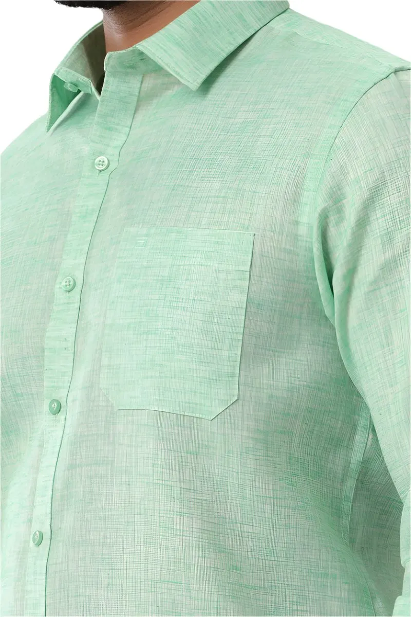 Linen Feel - Green Formal Shirts For Men | Ariser