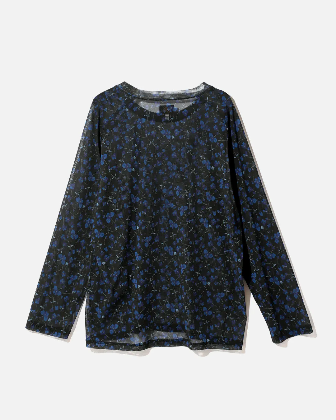 L/S U Neck Tee - Poly Mesh / Floral Printed