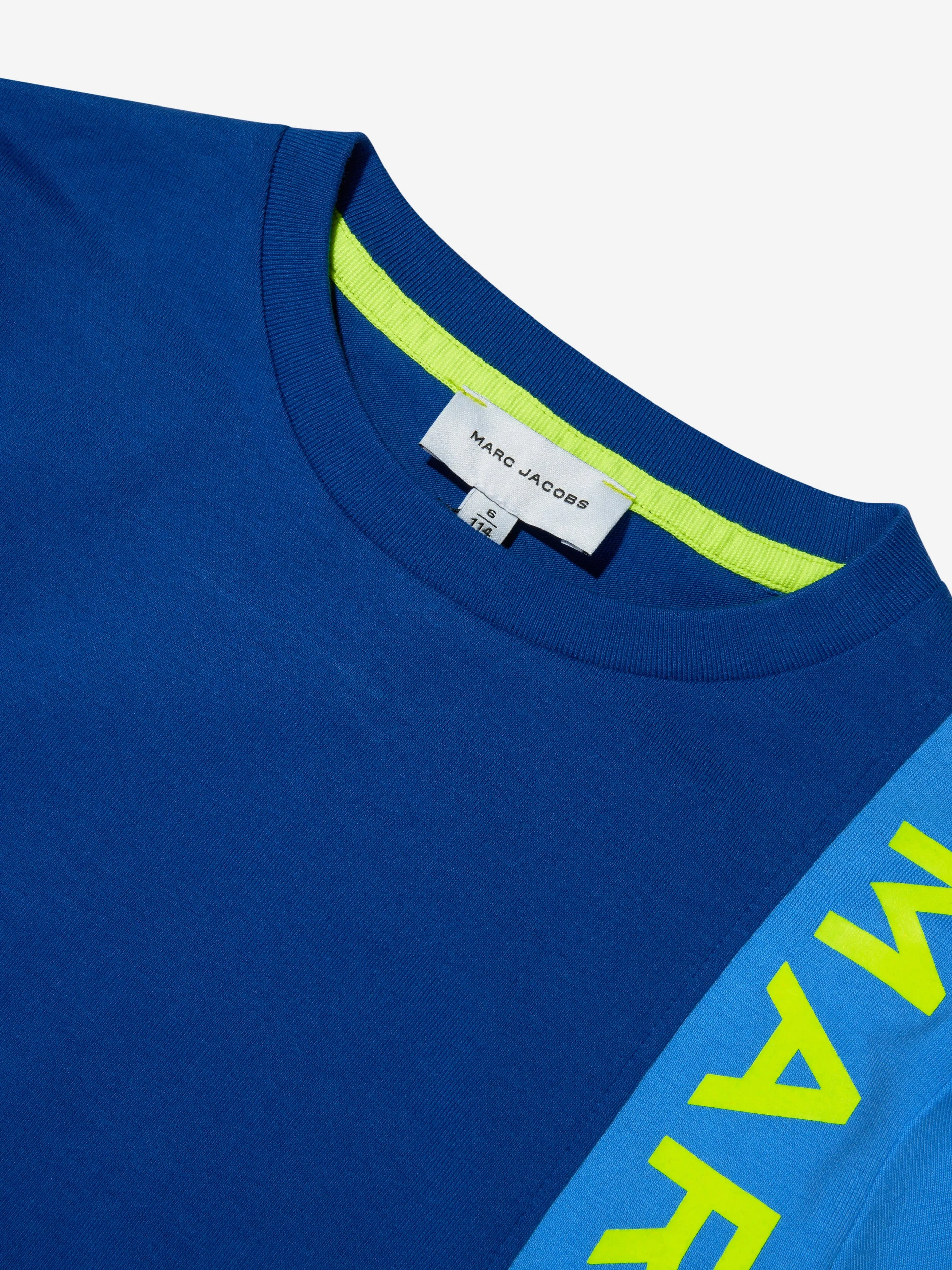 MARC JACOBS Boys Organic Cotton Logo T-Shirt in Blue