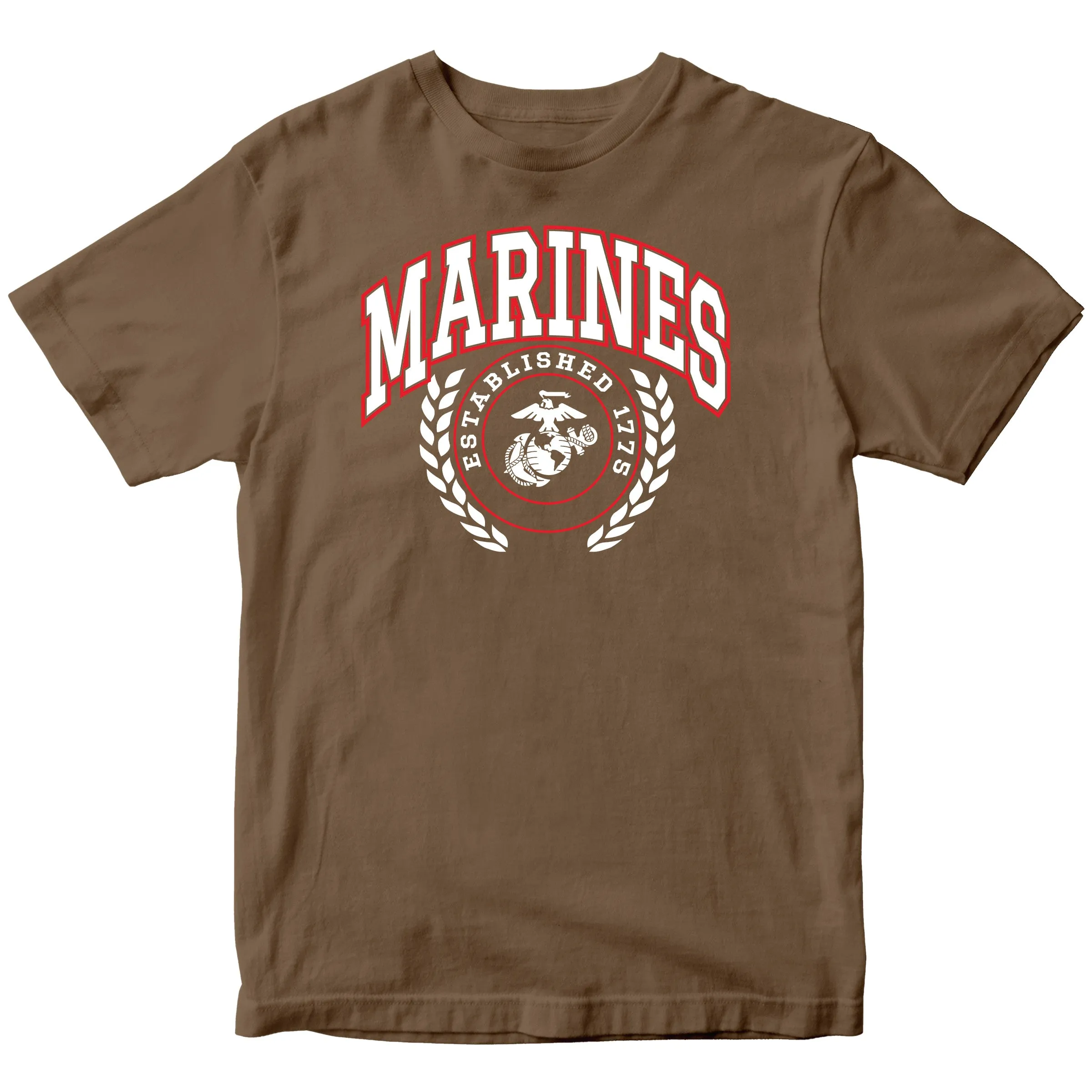 Marines Crest Woodland Brown Tee