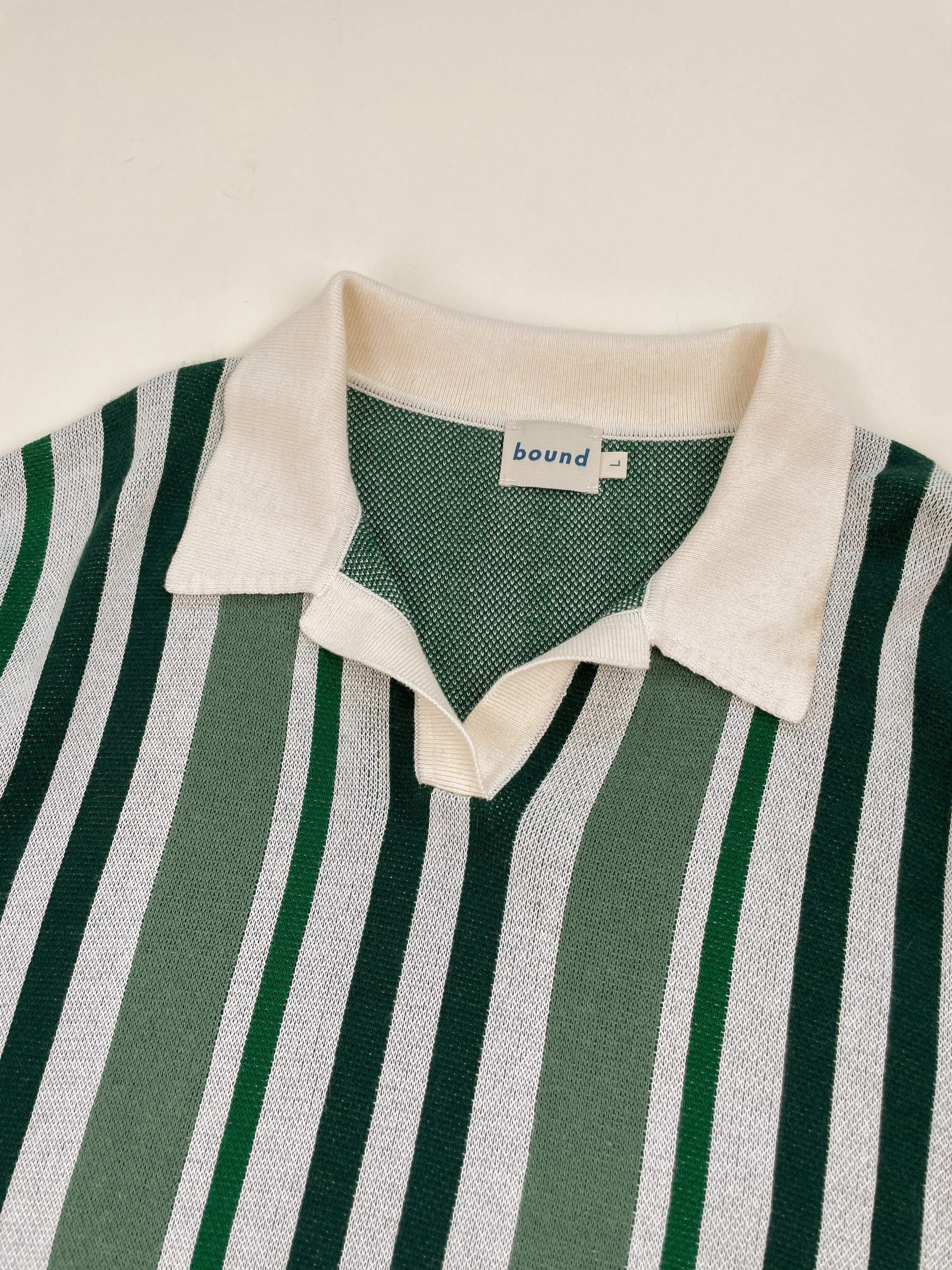 MARTINET GREEN STRIPE KNIT POLO