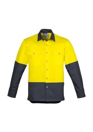 Mens Hi Vis Spliced Industrial Shirt