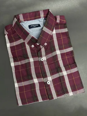 Men's Multicolor Red Check Shirt