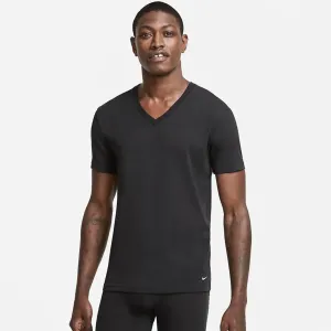 Nike Everyday Cotton Stretch Black Slim Fit V-Neck Undershirt (2-Pack)