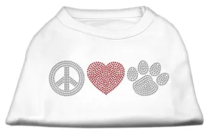 Peace Love and Paw Rhinestone Shirt White M (12)