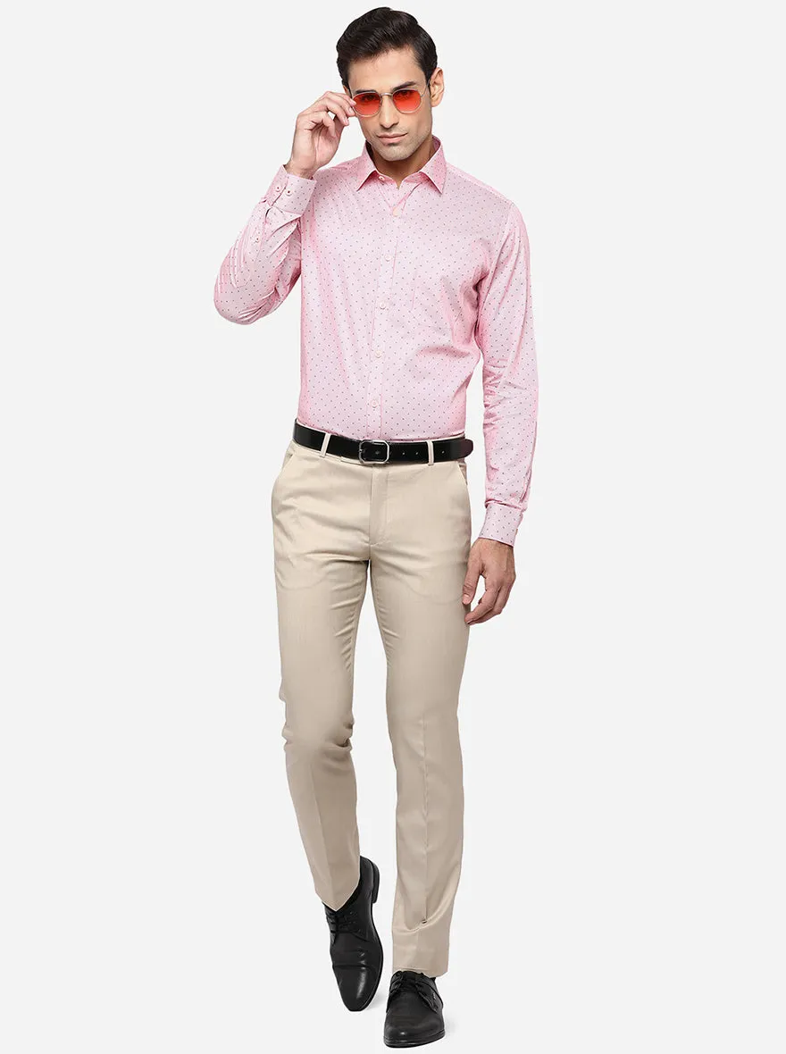 Pink Printed Slim Fit Formal Shirt | JadeBlue