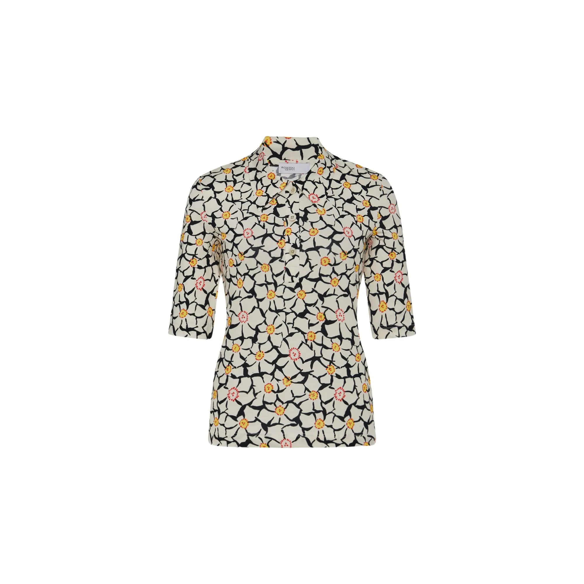 POLO T-SHIRT - GEOMETRIC FLORAL