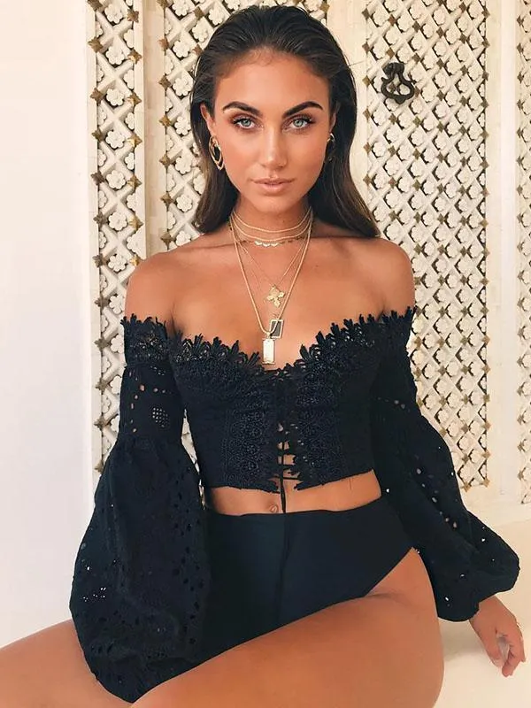 Princess Off Shoulder Puff Sleeves Blouses&shirts Tops