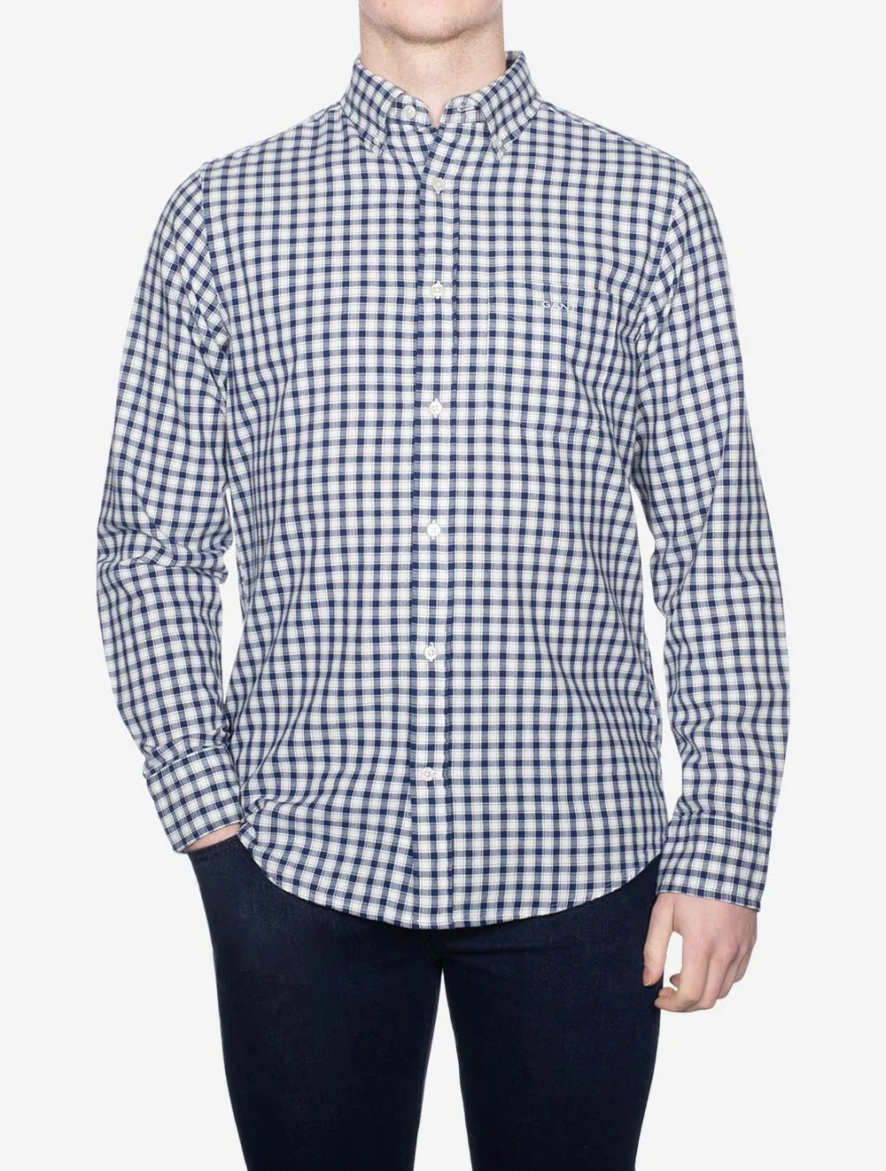 Regular Archive Oxford Check Shirt Deep Blue