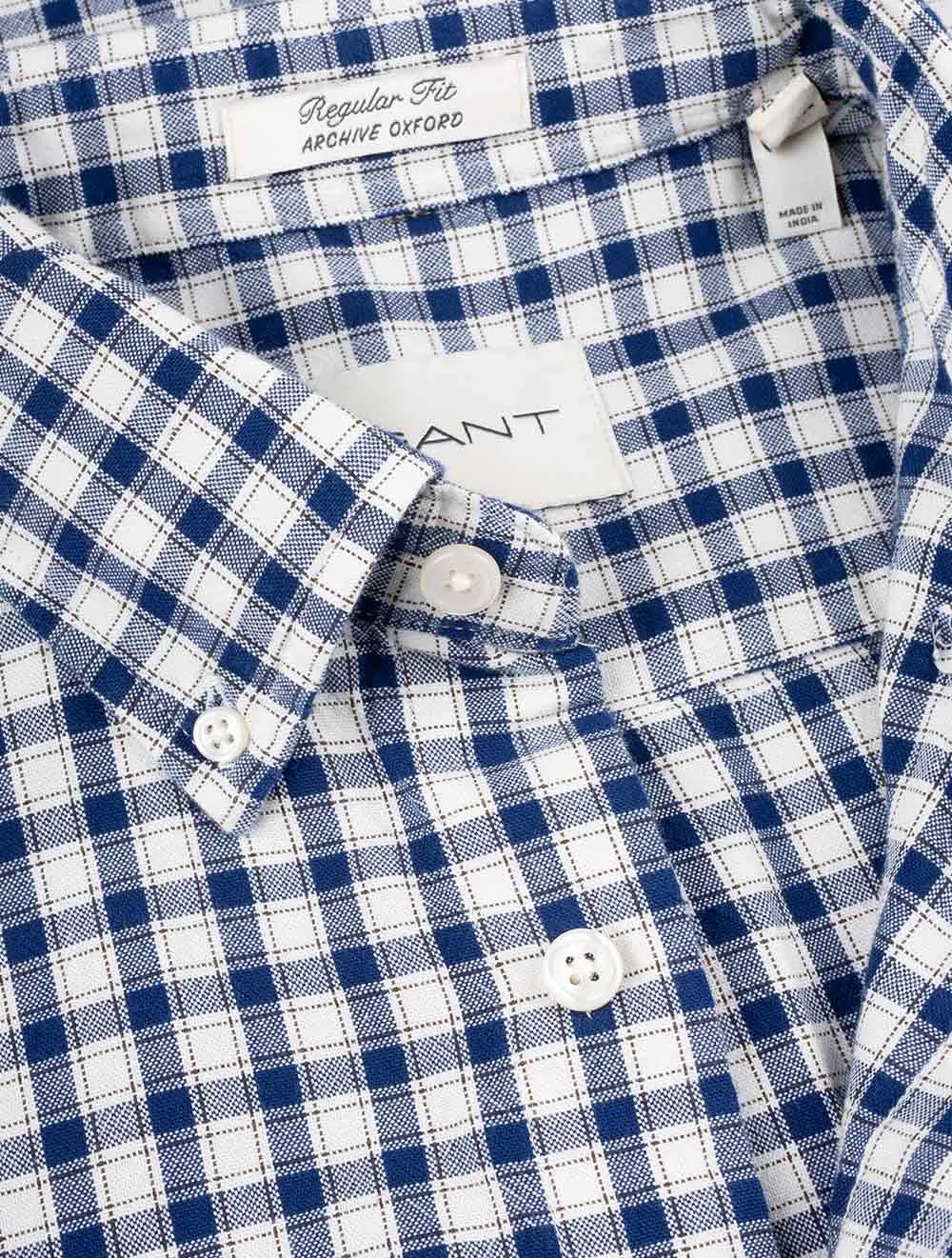 Regular Archive Oxford Check Shirt Deep Blue