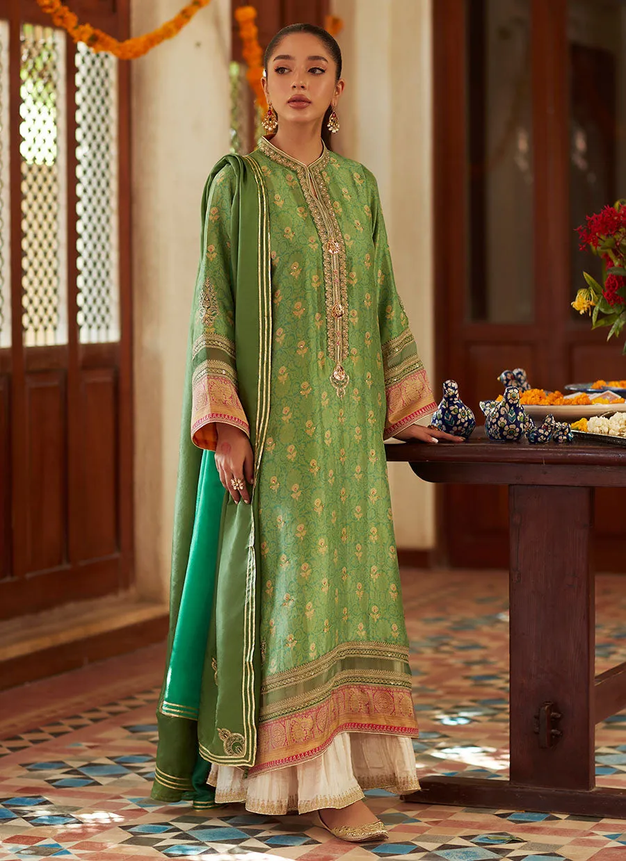 Rina Green Shirt and Dupatta