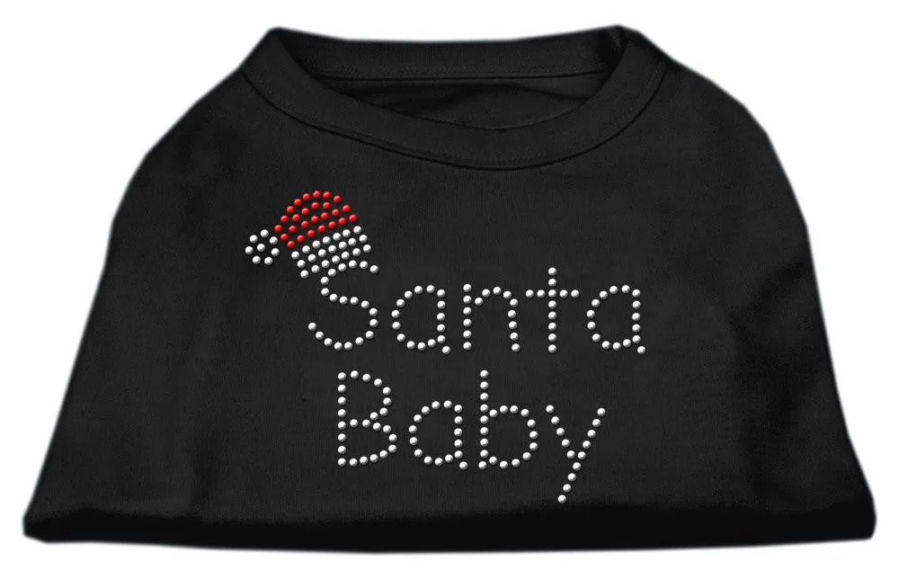 Santa Baby Rhinestone Shirts  Black L (14)