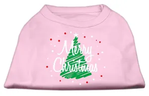 Scribbled Merry Christmas Screenprint Shirts  Light Pink L (14)