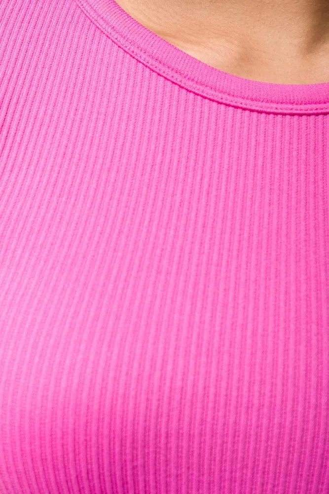 Seamless Cropped T-Shirt Hot Pink