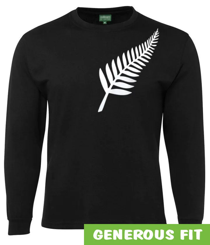 Silver Fern Longsleeve T-Shirt (Black)