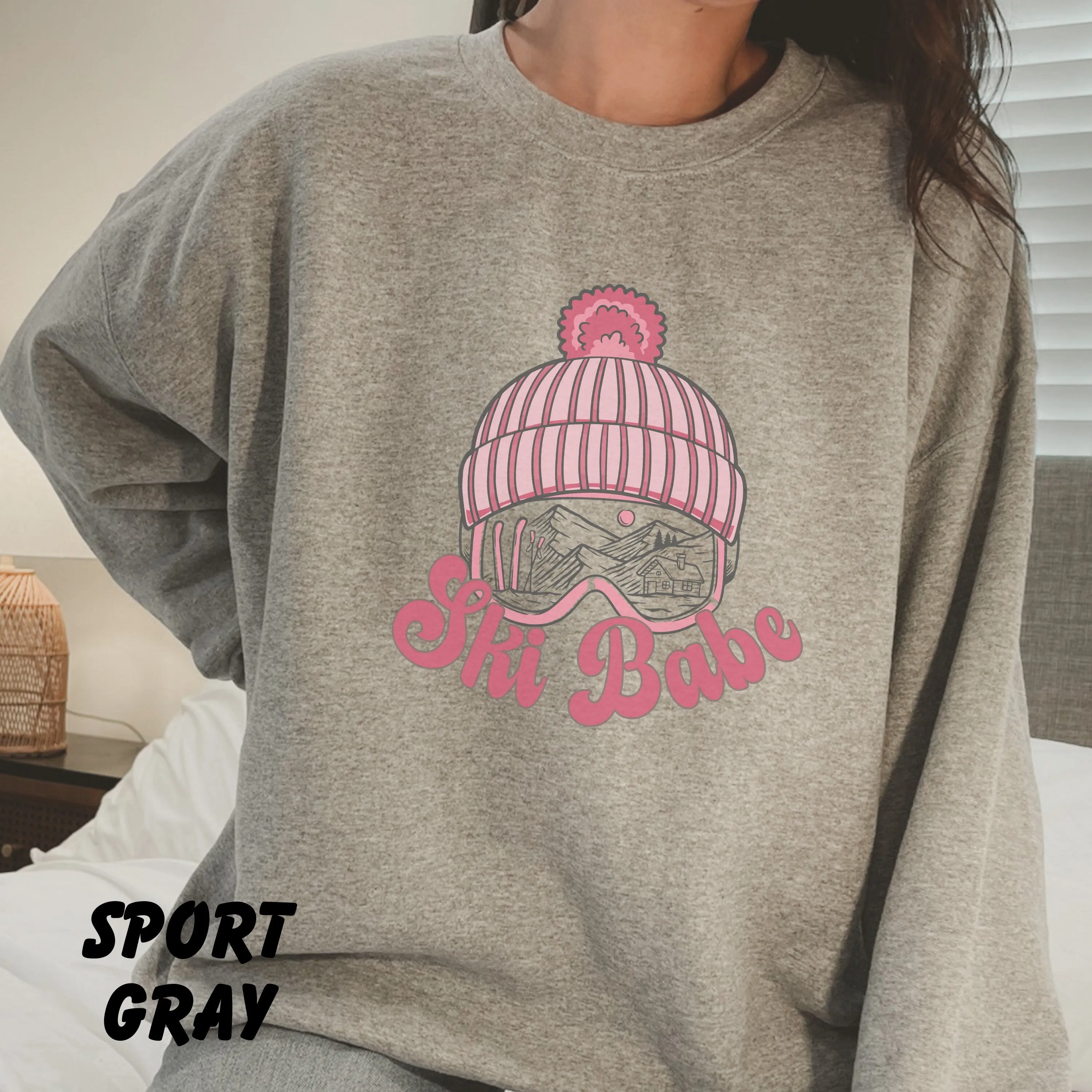 Ski Babe Sweatshirt,Adult Ski Sweatshirt, Kids Vacation Shirt, Winter Vacation Shirt