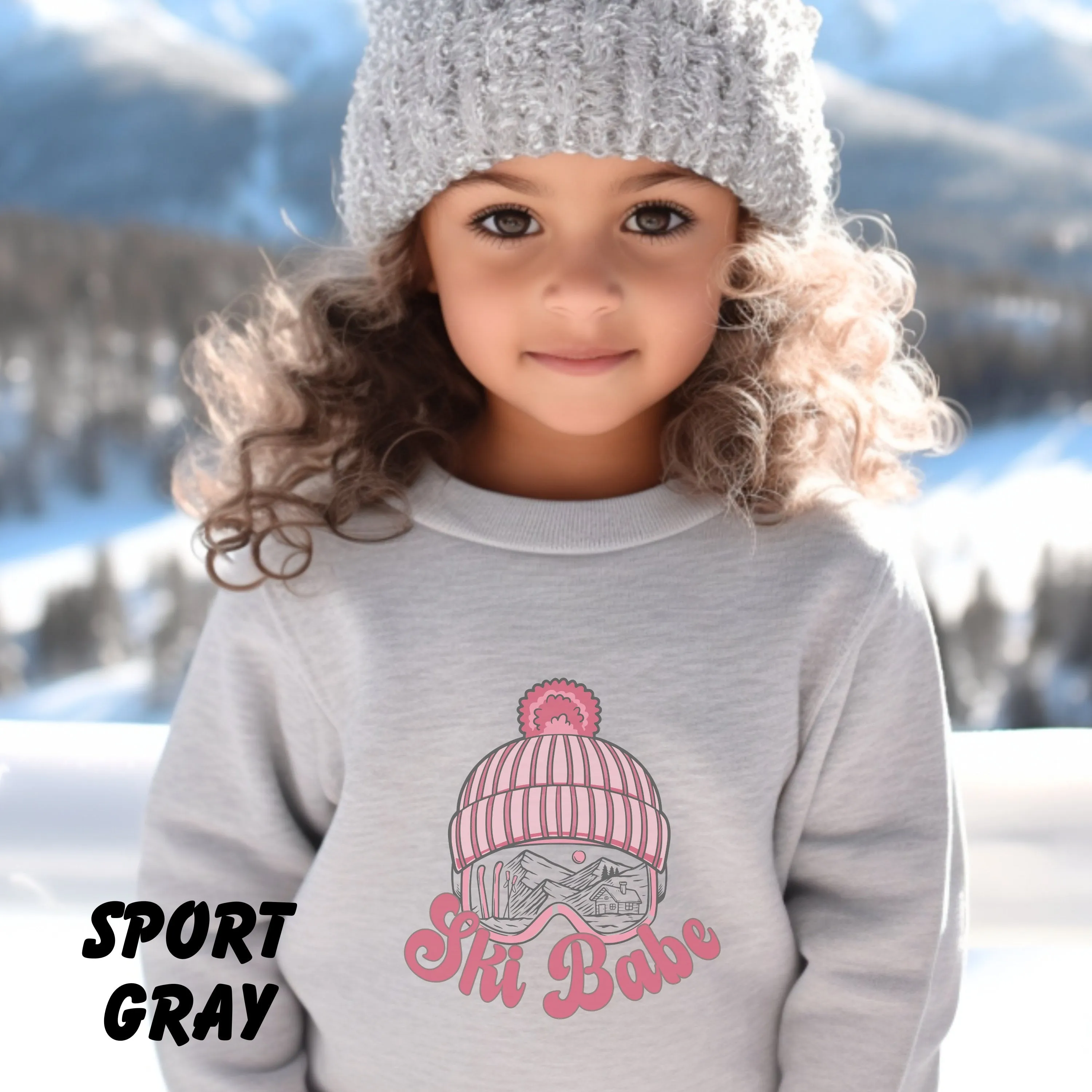 Ski Babe Sweatshirt,Adult Ski Sweatshirt, Kids Vacation Shirt, Winter Vacation Shirt