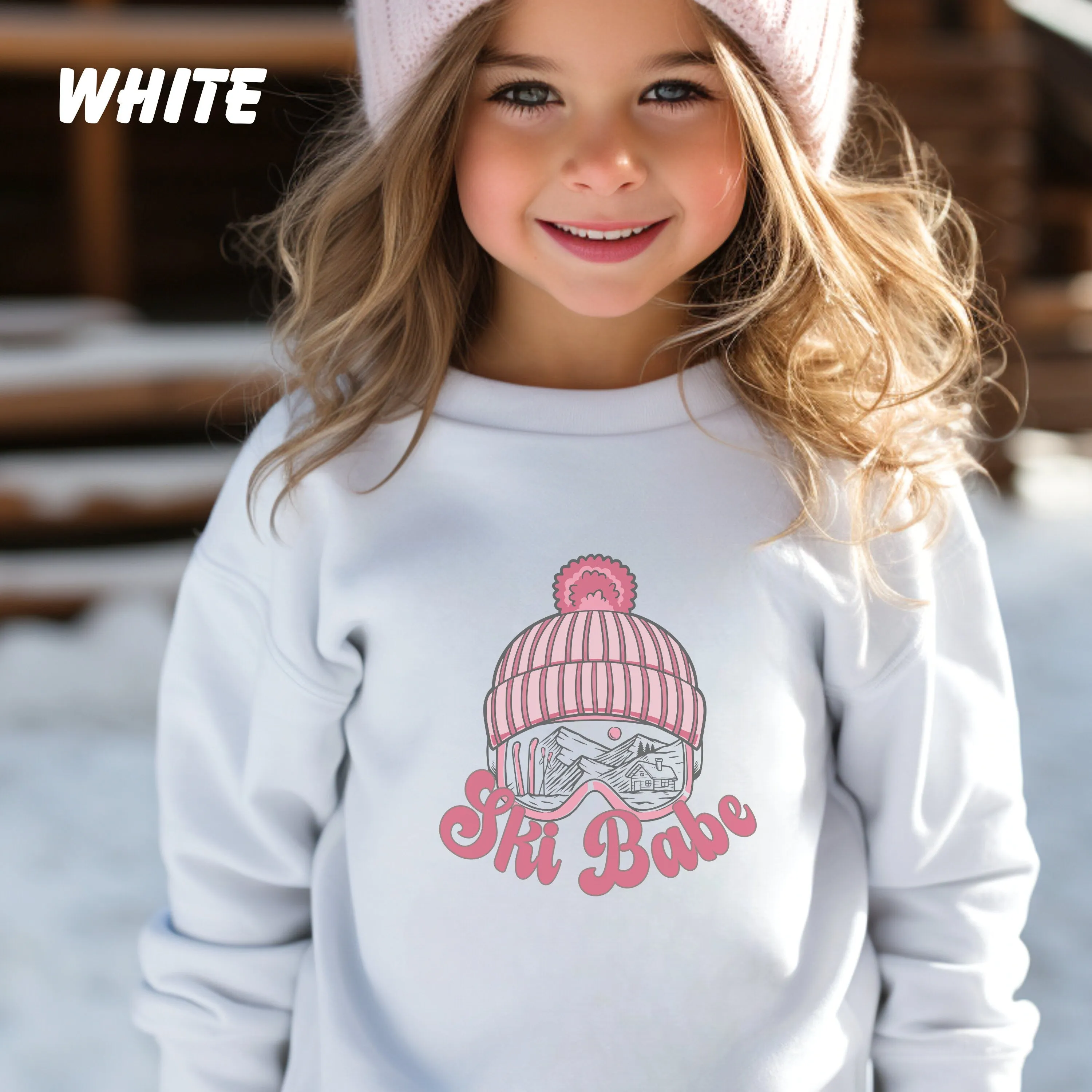 Ski Babe Sweatshirt,Adult Ski Sweatshirt, Kids Vacation Shirt, Winter Vacation Shirt