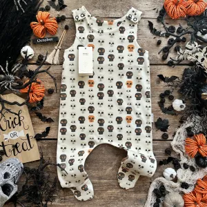 Skulls Footed Romper | Ready To Post