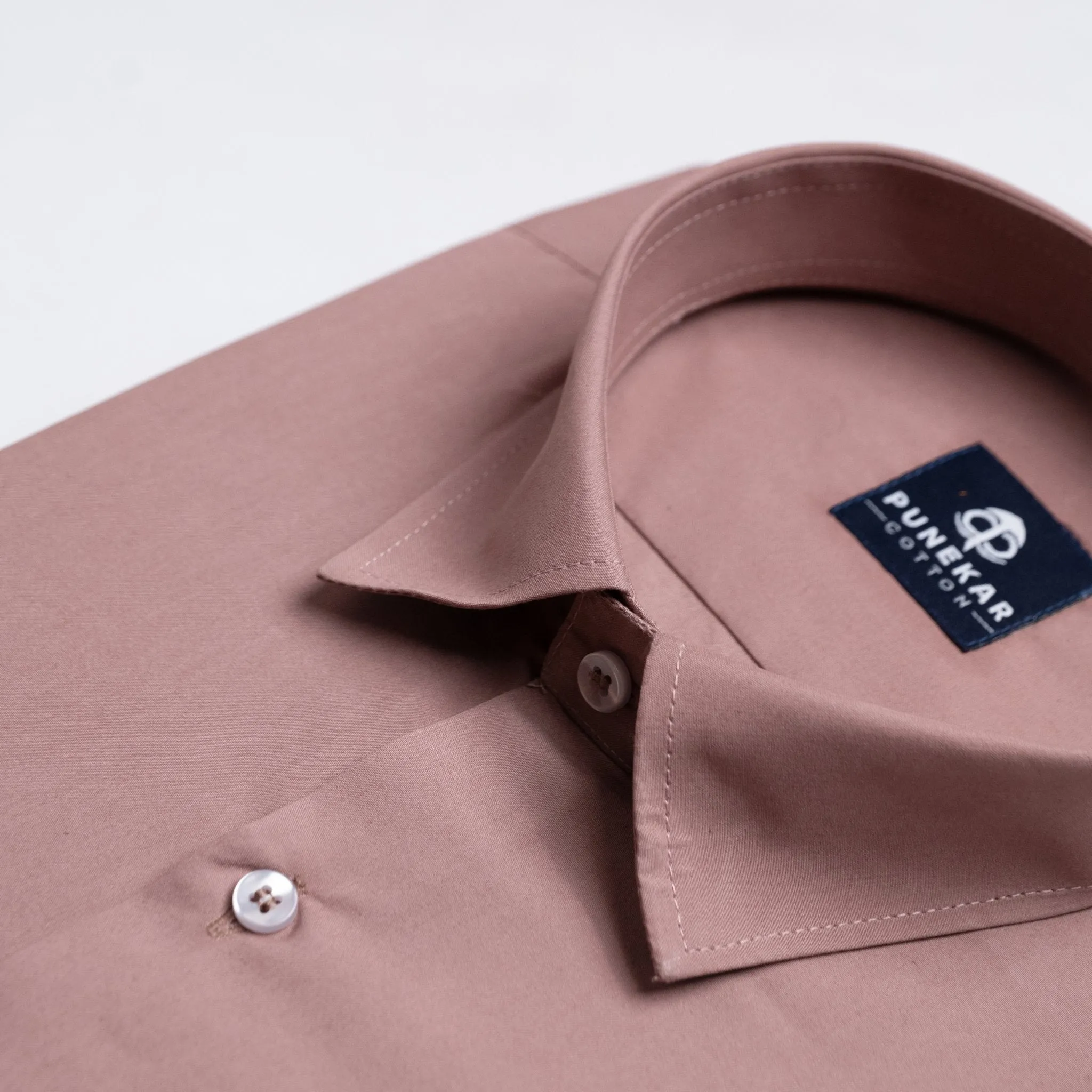 Solid Pink Color Lycra Twill Cotton Shirt For Men