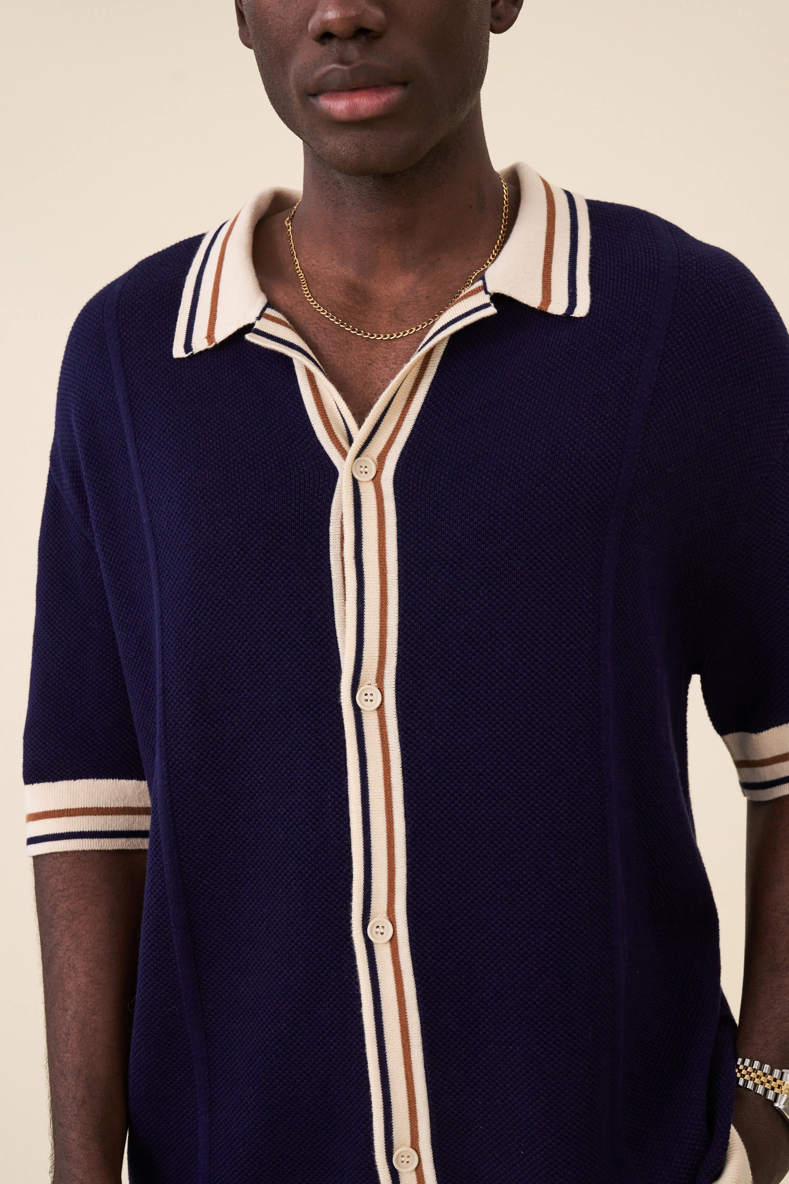 STEVIE WAFFLE TEXTURED KNIT POLO