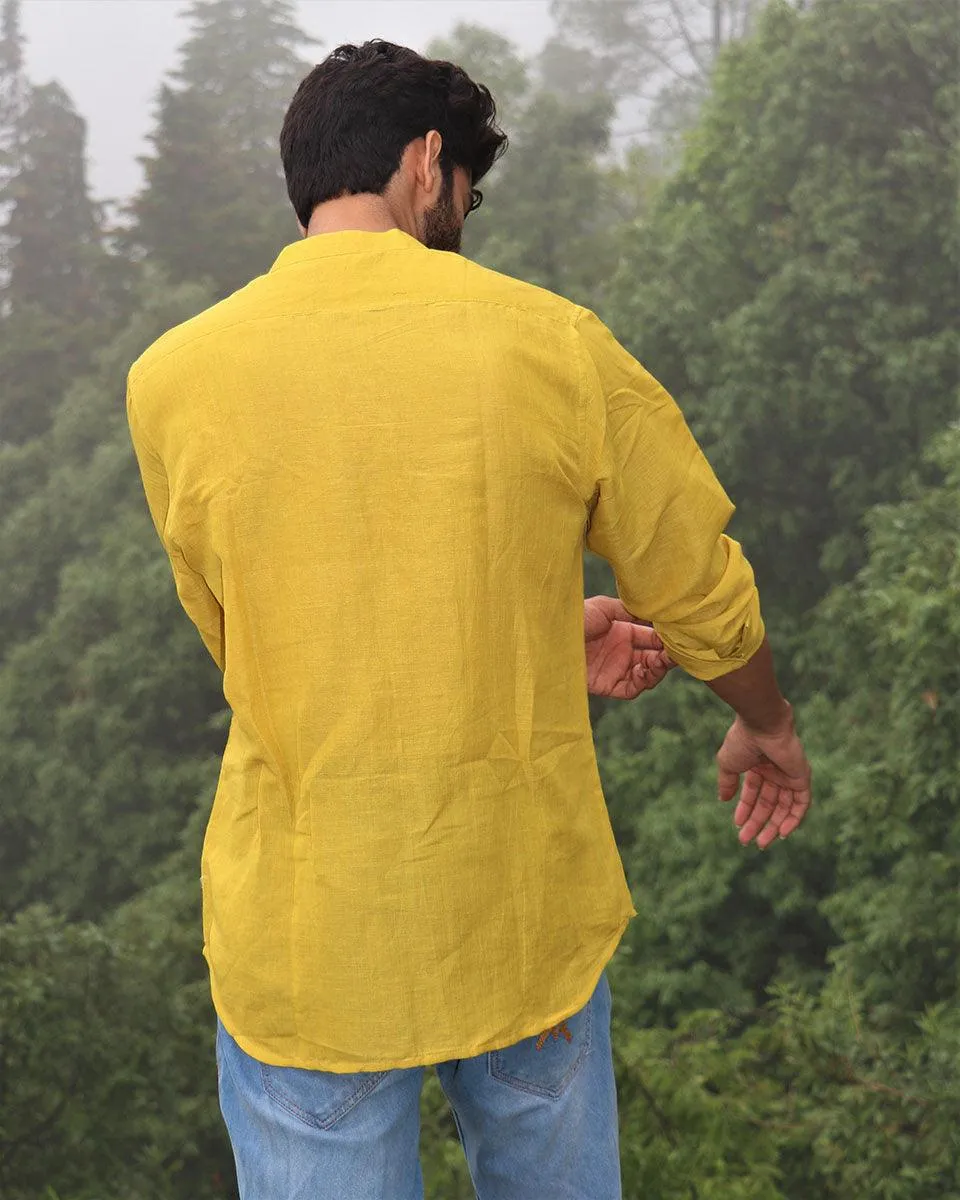 Sunshine Yellow Handwoven Linen Shirt