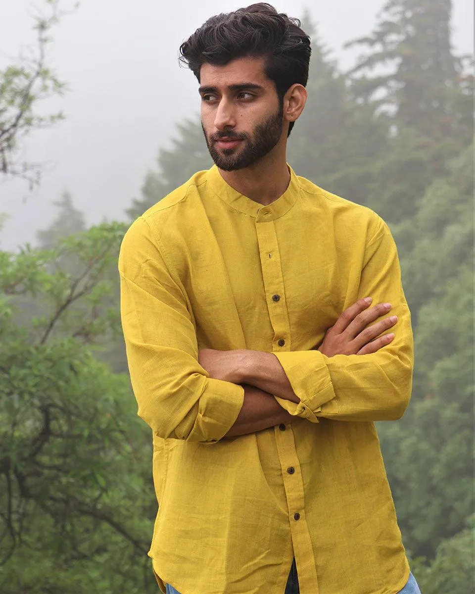 Sunshine Yellow Handwoven Linen Shirt