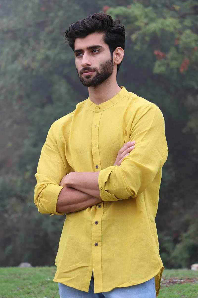 Sunshine Yellow Handwoven Linen Shirt