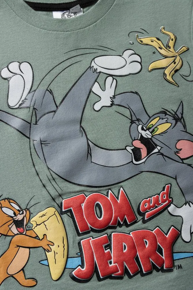 Tom & Jerry Short Sleeve T-Shirt Light Green