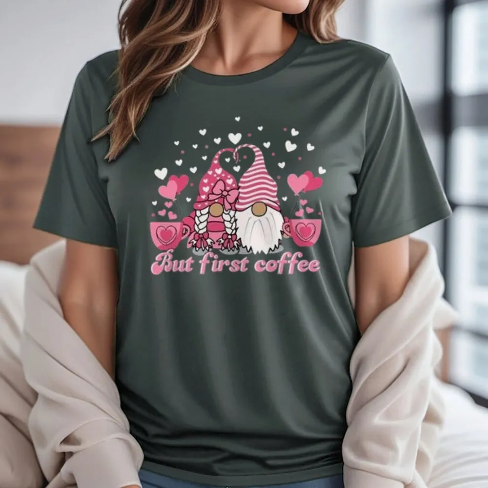 Women Coffee Is My Valentine's Day Print Graphic T-shirt