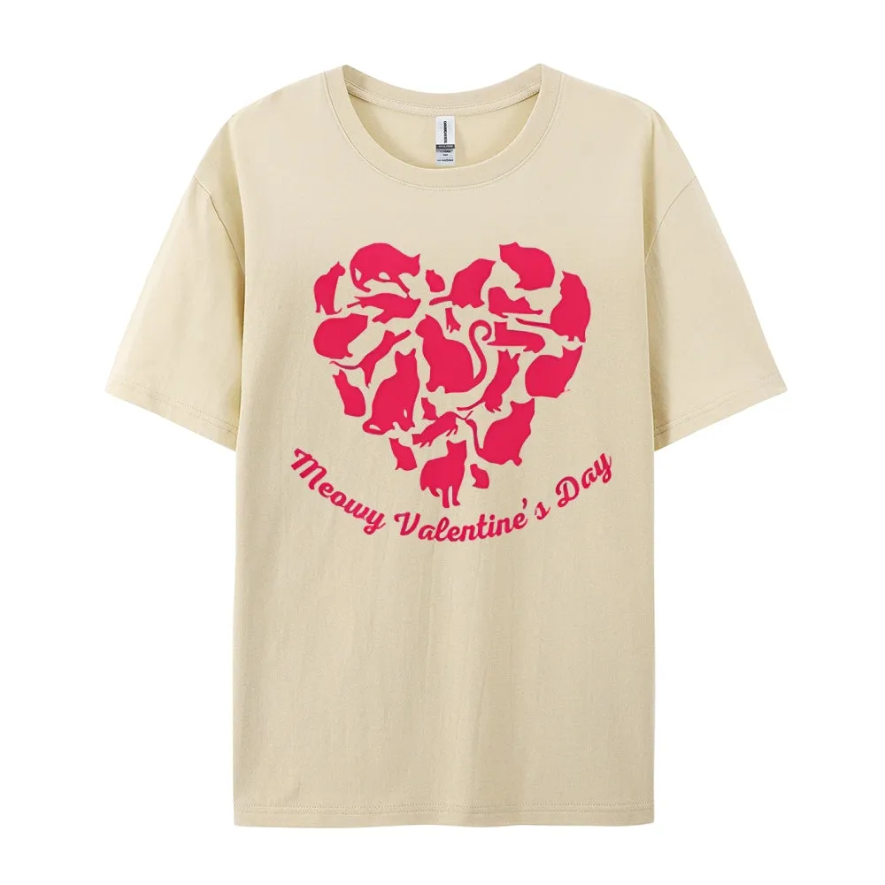 Women Meaning Valentine's Day Love Heart Print Graphic T-shirt