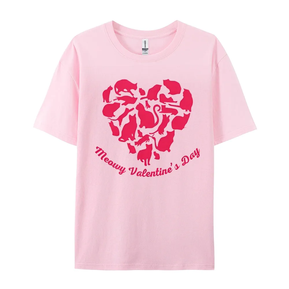 Women Meaning Valentine's Day Love Heart Print Graphic T-shirt