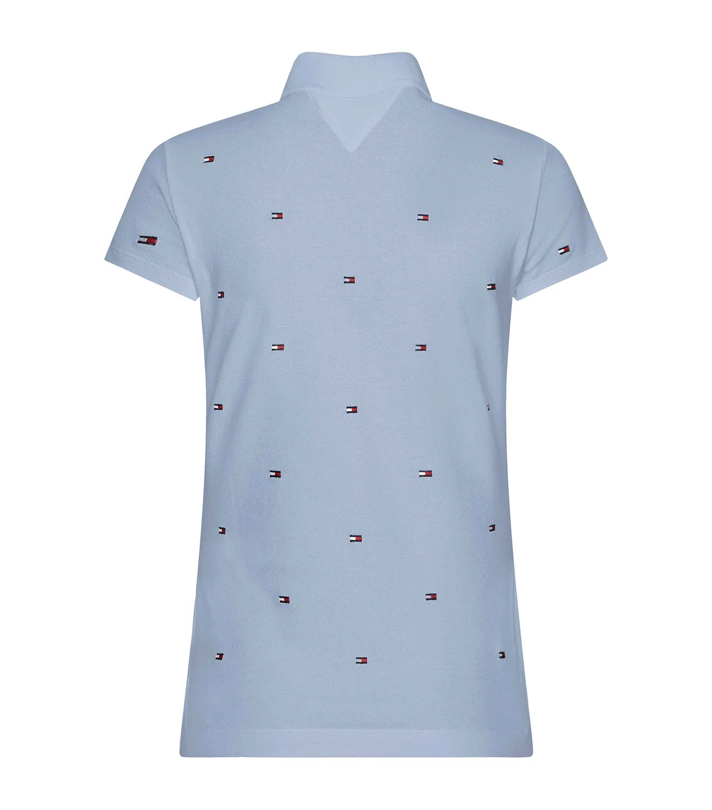 Women's IM Felicia Slim Embroidered Polo Shirt Mini Flag All Over Embr / Breezy Blue