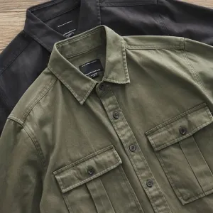 xiangtuibao Male Cargo Work Shirts New 100% Cotton Military Shirt Men Long Sleeve Casual Dress Ami Kaji American Retro Shirt